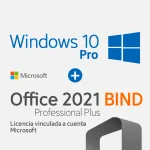 Windows 10 PRO + Office 2021 Professional Plus BIND (LICENCIA VINCULADA A SU CUENTA MICROSOFT)